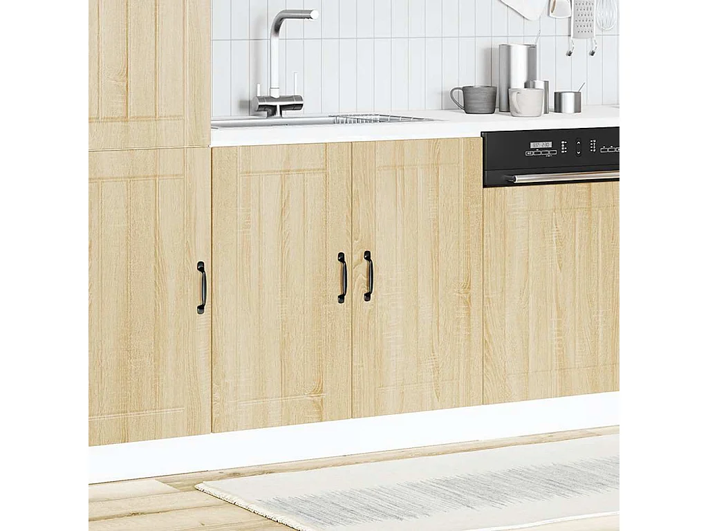 Meuble de base de lavabo chêne sonoma bois d'ingénierie