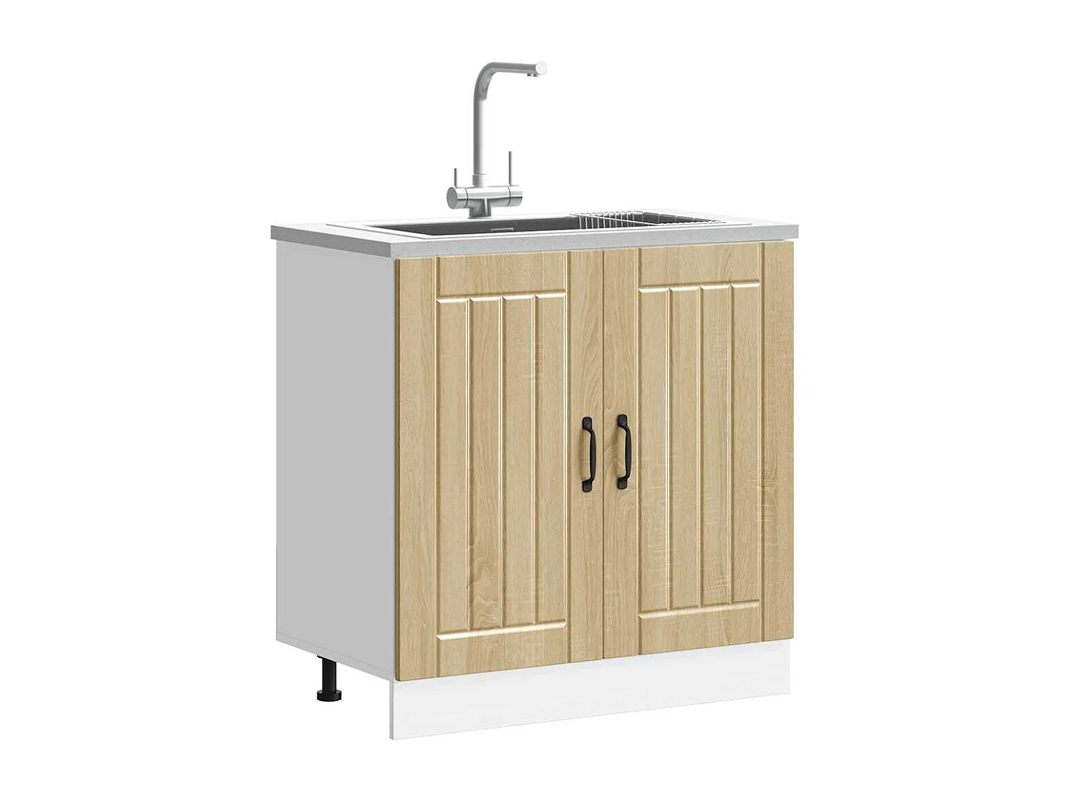 Meuble de base de lavabo chêne sonoma bois d'ingénierie