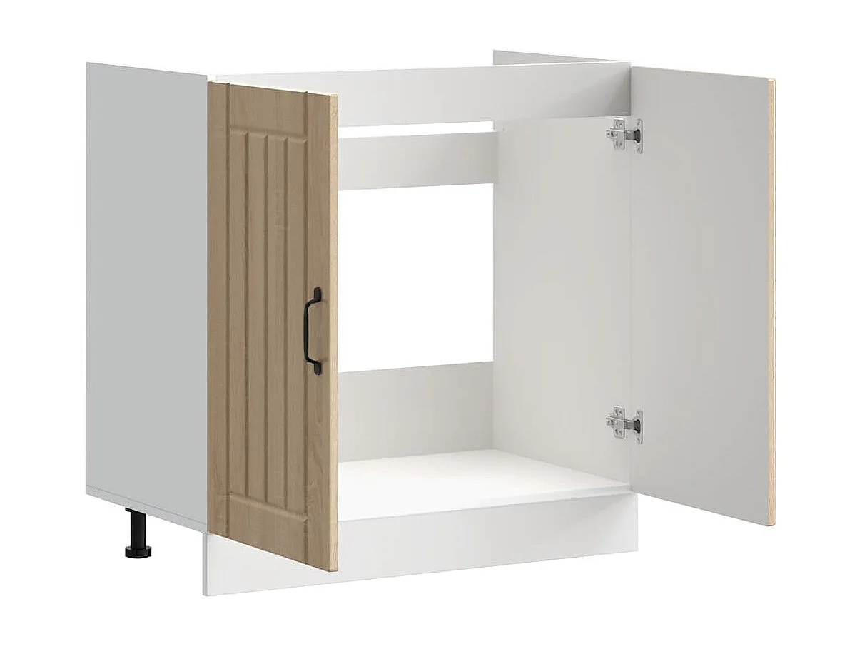 Meuble de base de lavabo chêne sonoma bois d'ingénierie