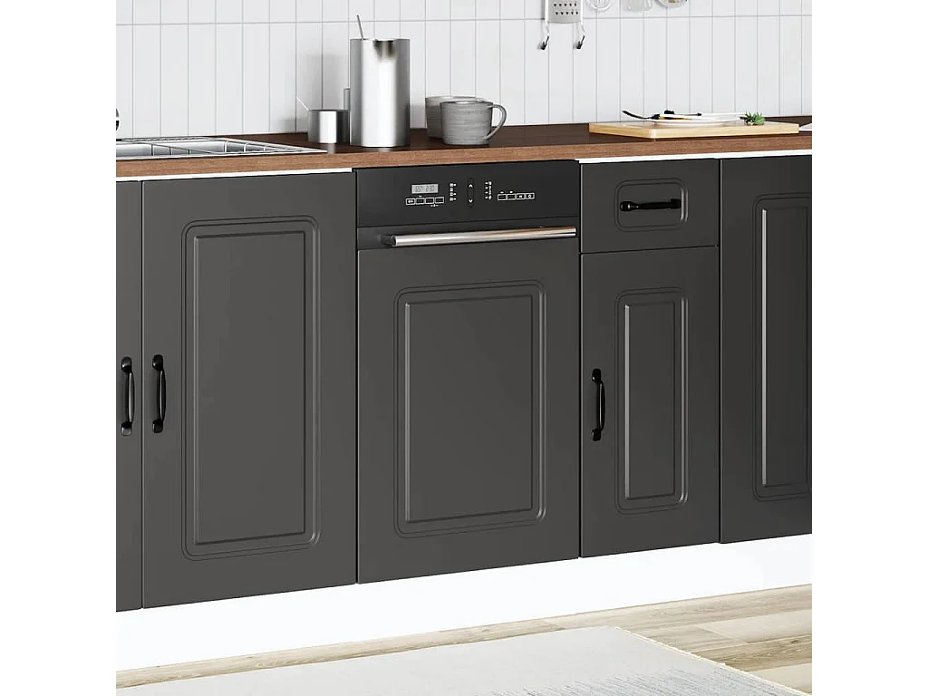 Panneau de lave-vaisselle noir 45x1,5x67 cm