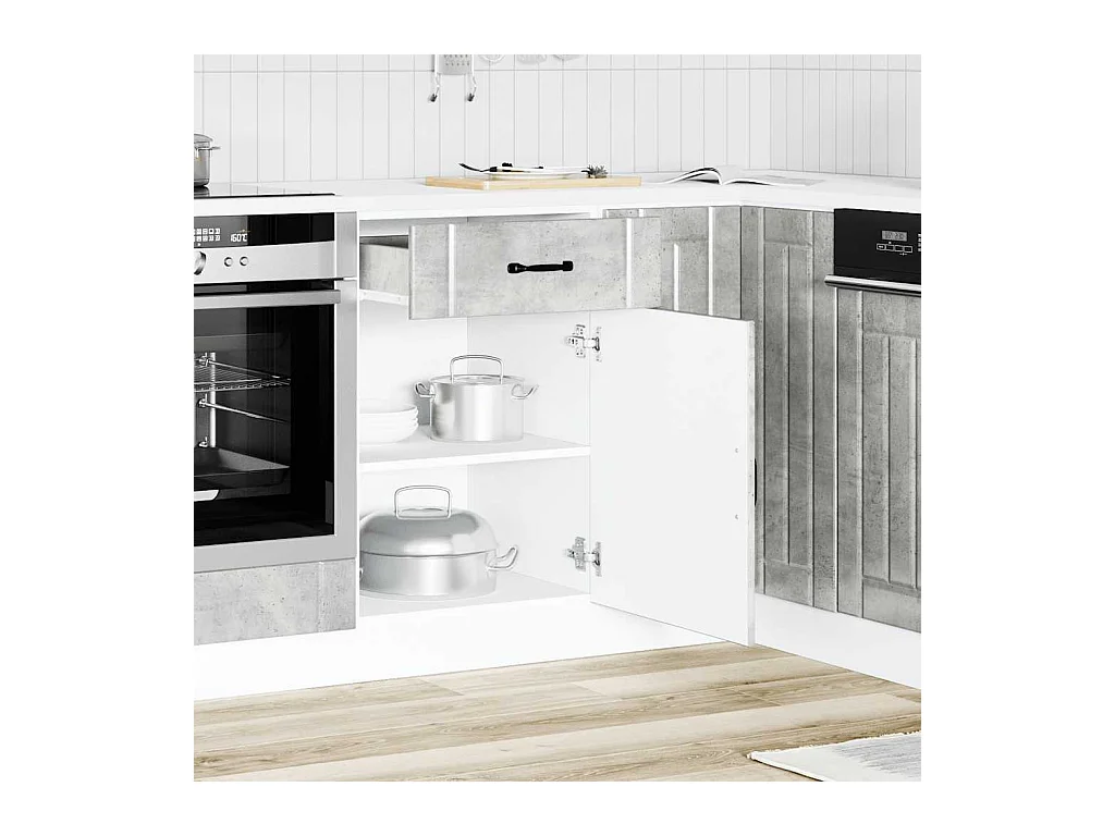 Mobile da cucina in legno ingegnerizzato grigio cemento Lucca