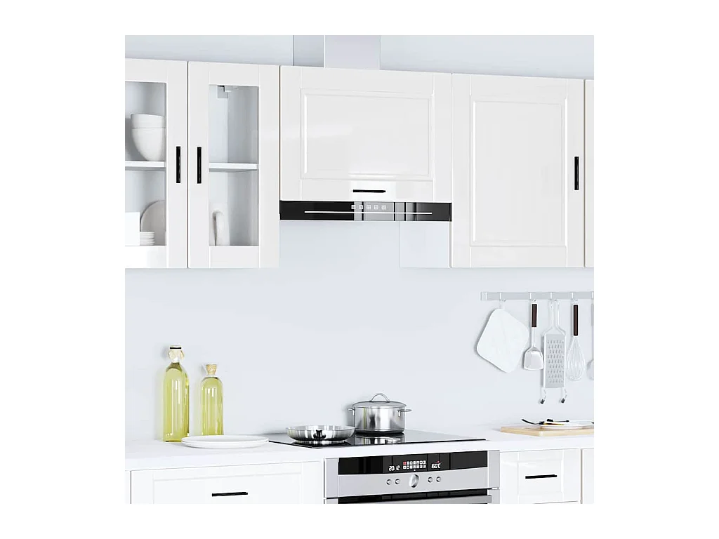 Mobile da cucina in legno ingegnerizzato bianco lucido