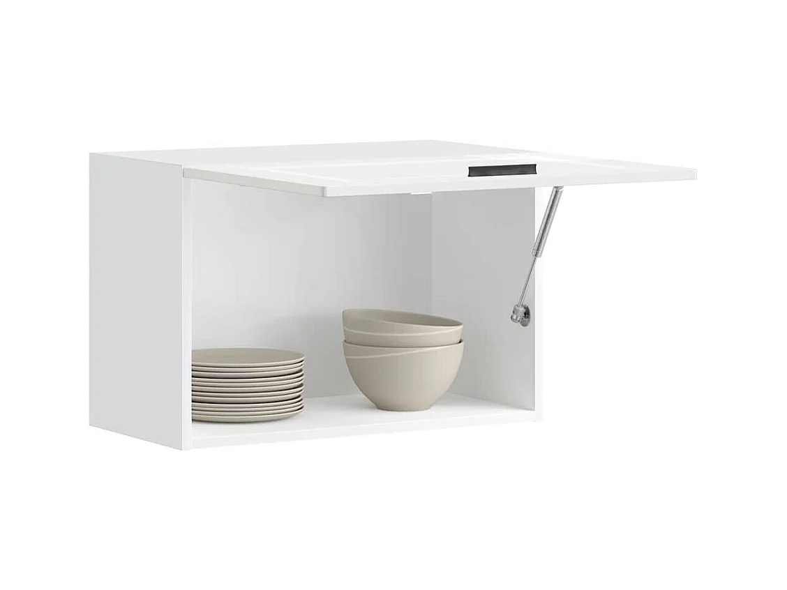 Armoire murale de cuisine blanc brillant bois ingénierie