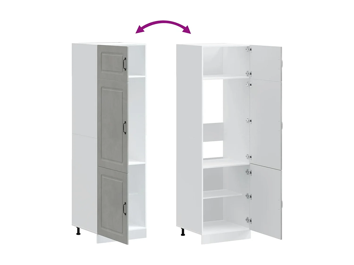 Armoire de cuisine gris béton bois d'ingénierie