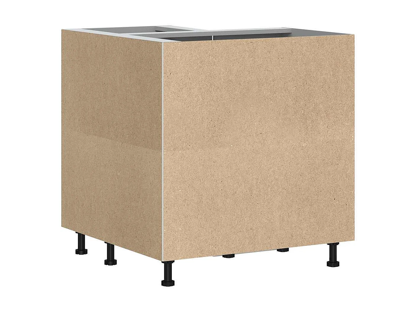 Armoire d'angle de cuisine gris béton bois d'ingénierie