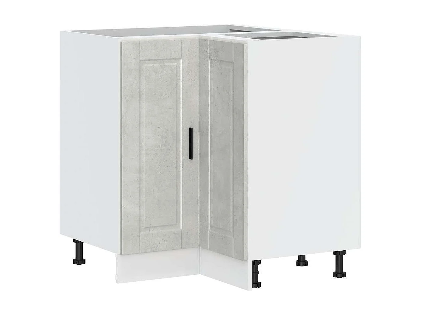 betongrijs bewerkte houten keukenhoekkast