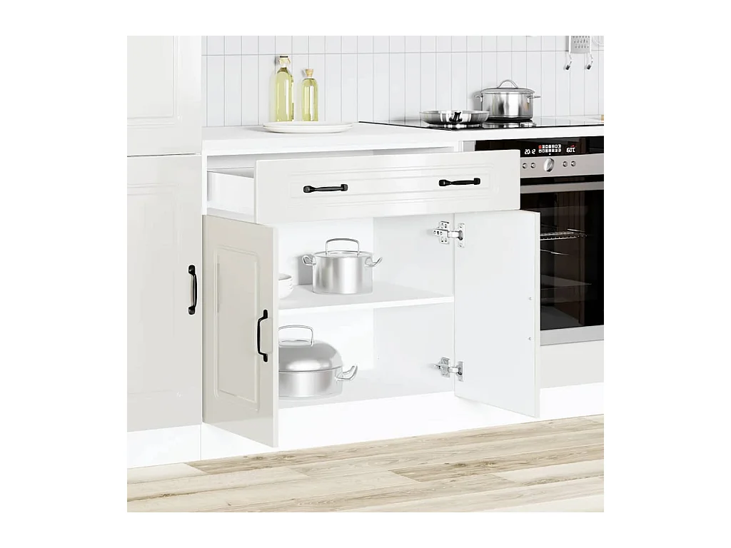Mobile da cucina in legno ingegnerizzato bianco lucido