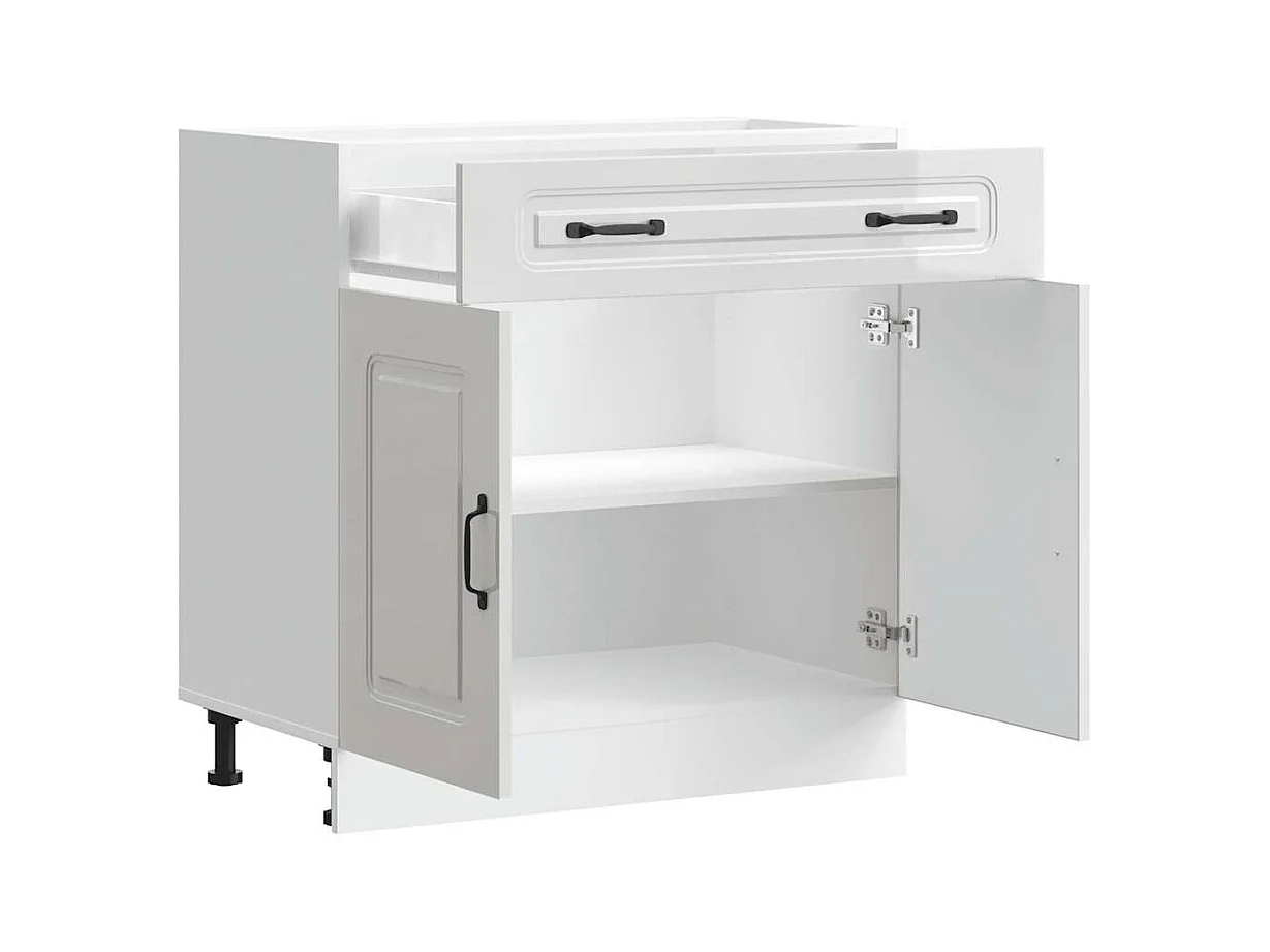 Mobile da cucina in legno ingegnerizzato bianco lucido