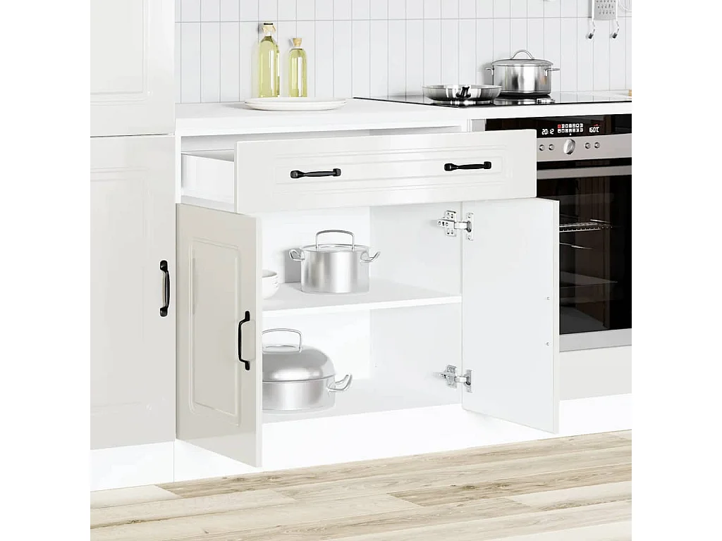 Kalmar keukenkast wit hoogglans bewerkt hout