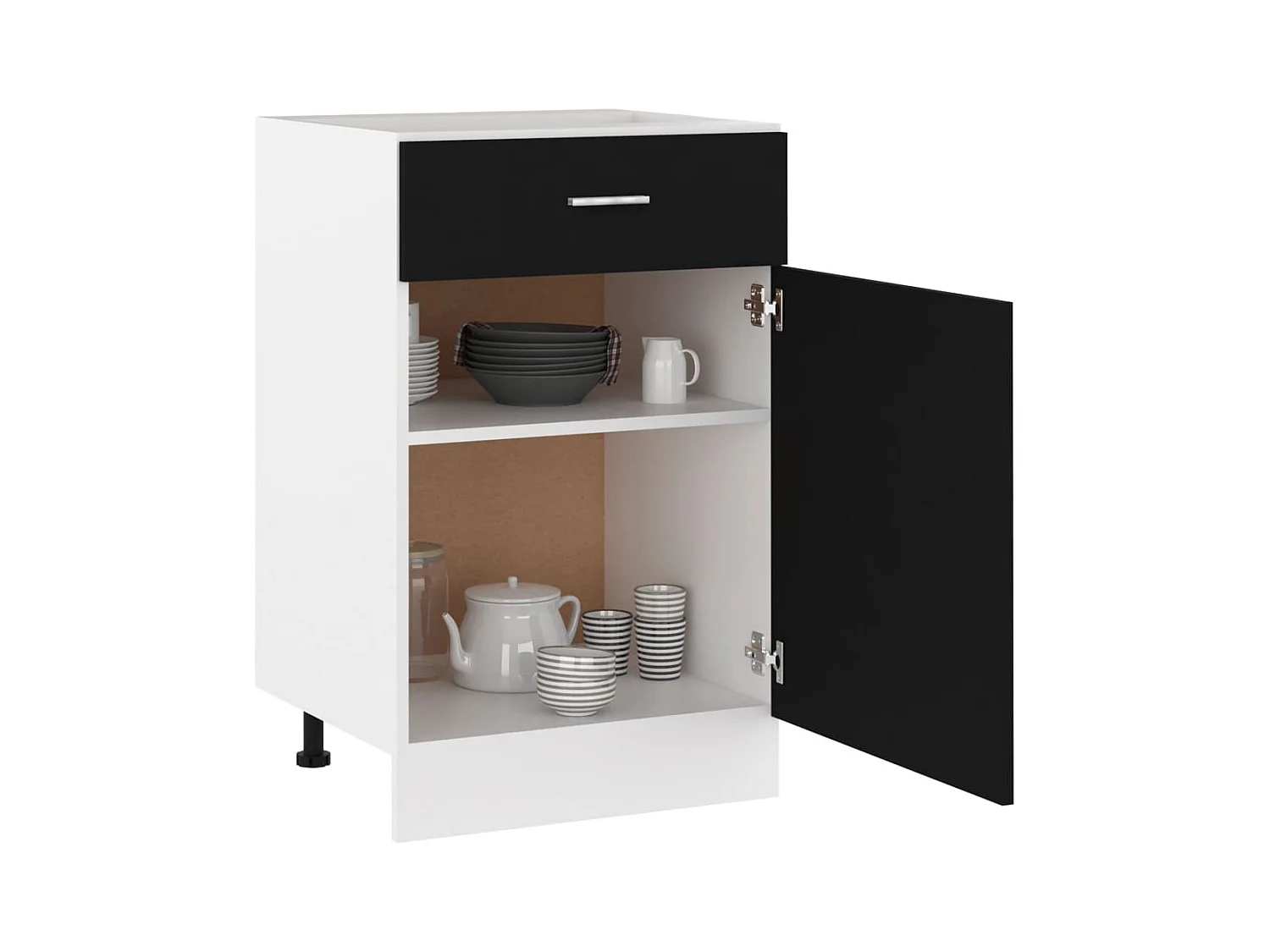 Zwarte ladekast 50x46x81,5 cm