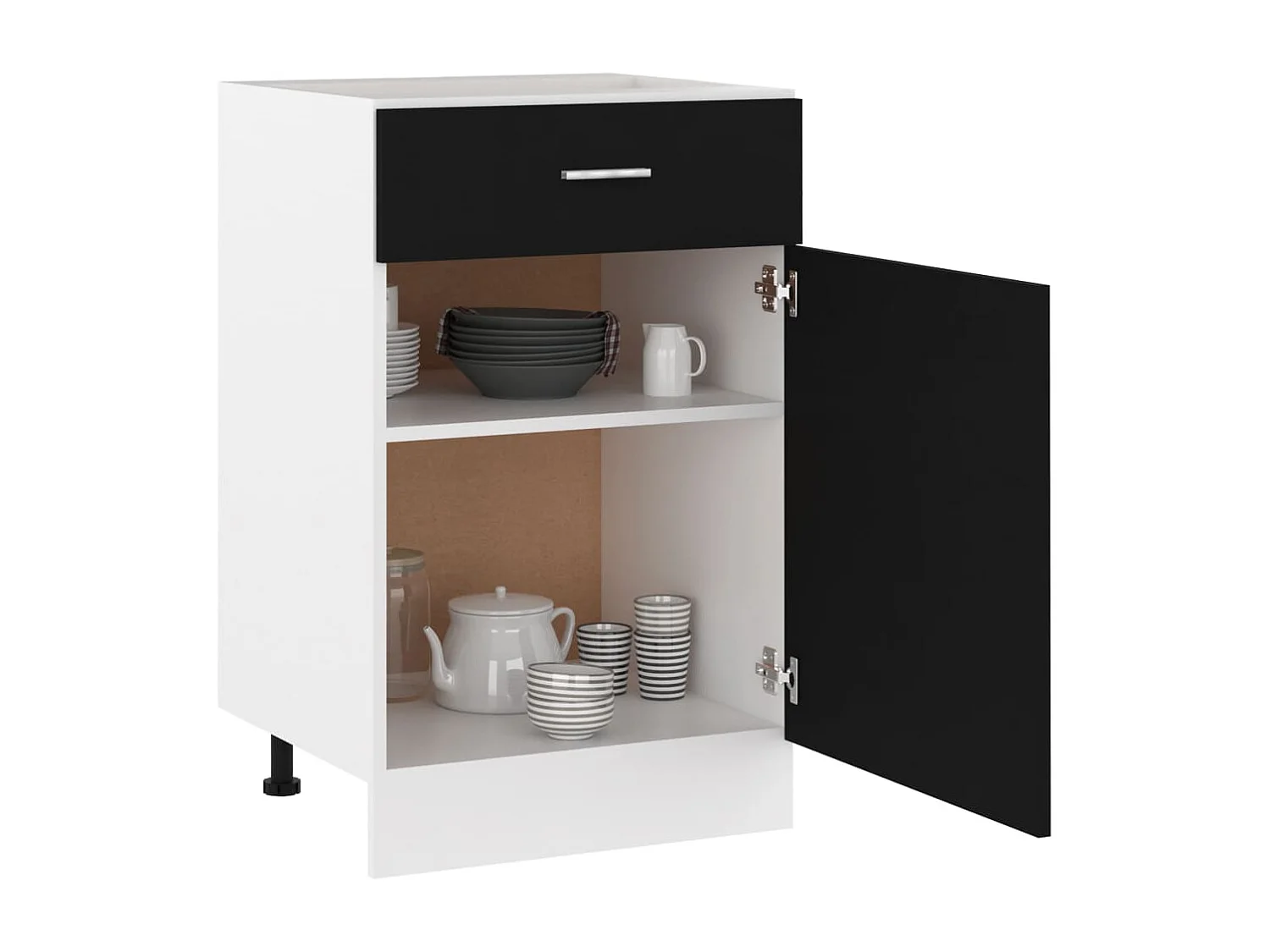 Armoire de plancher à tiroir Noir 50x46x81,5 cm