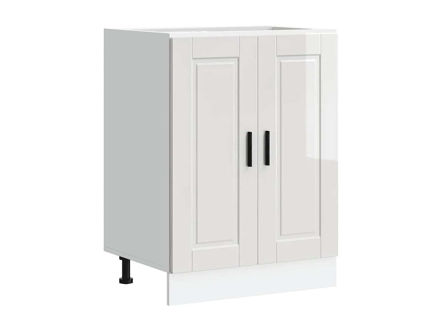 witte hoogglans bewerkte houten keukenkast