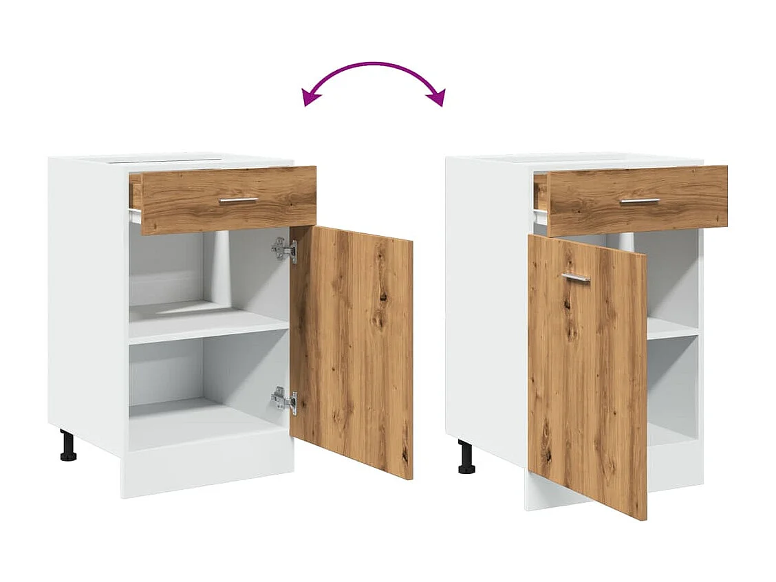 Armoire de plancher à tiroir chêne artisanal