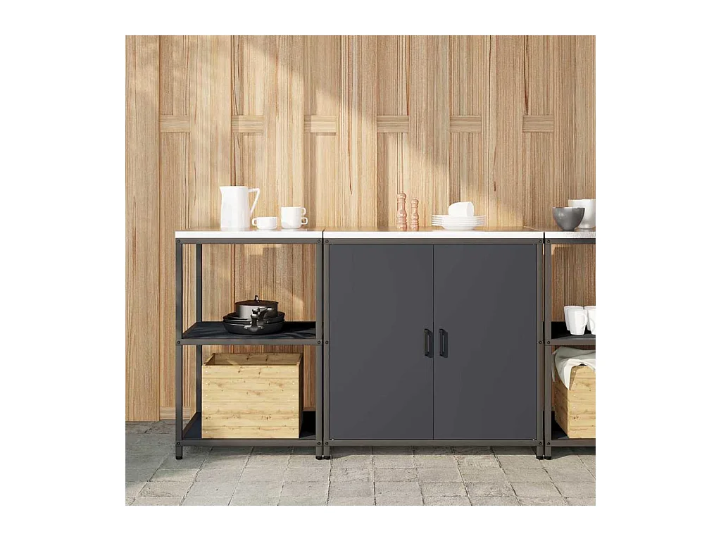 Ensemble de rangement cuisine 2 pcs Anthracite 150 x 50 x 92 cm