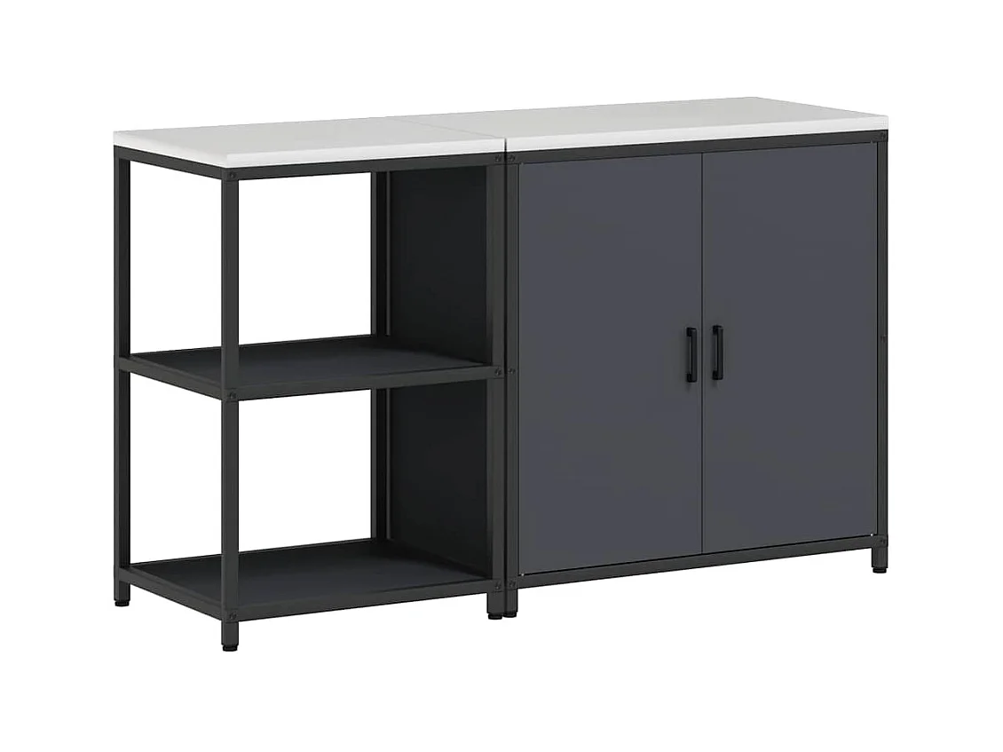 Ensemble de rangement cuisine 2 pcs Anthracite 150 x 50 x 92 cm