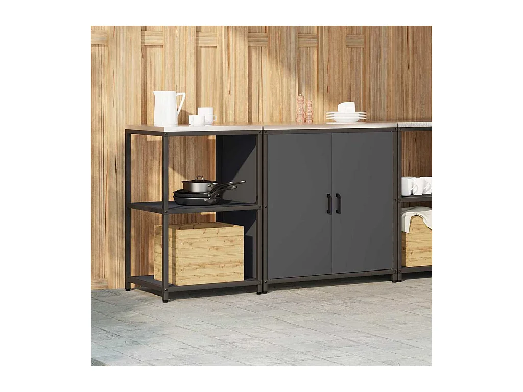 Ensemble de rangement cuisine 2 pcs Anthracite 150 x 50 x 92 cm