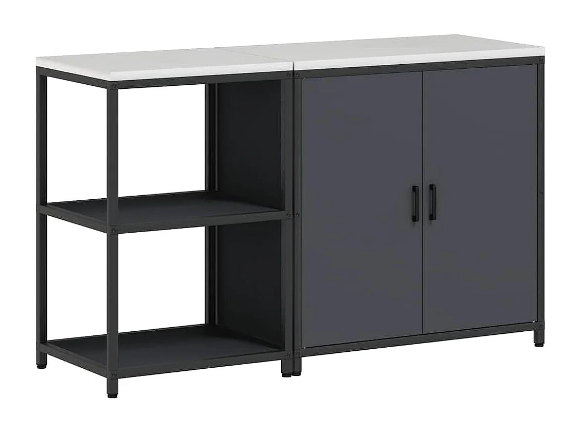 Ensemble de rangement cuisine 2 pcs Anthracite 150 x 50 x 92 cm