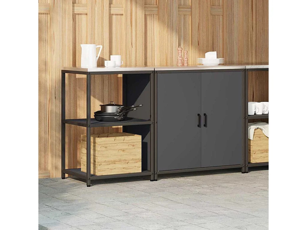 Ensemble de rangement cuisine 2 pcs Anthracite 150 x 50 x 92 cm