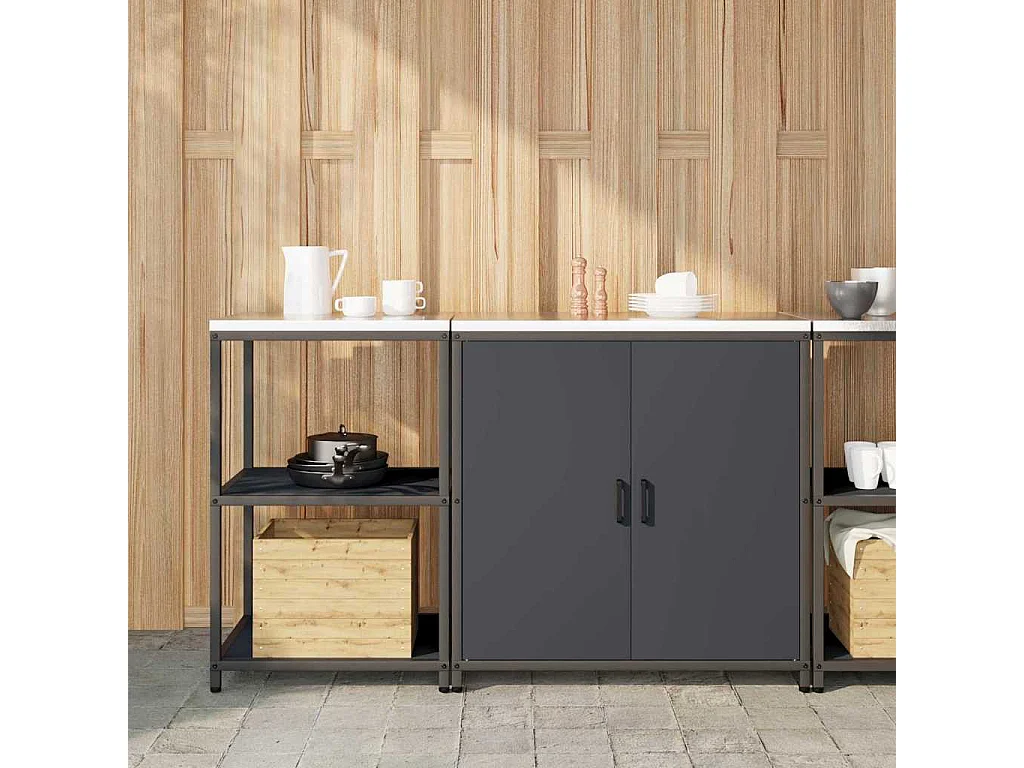Ensemble de rangement cuisine 2 pcs Anthracite 150 x 50 x 92 cm