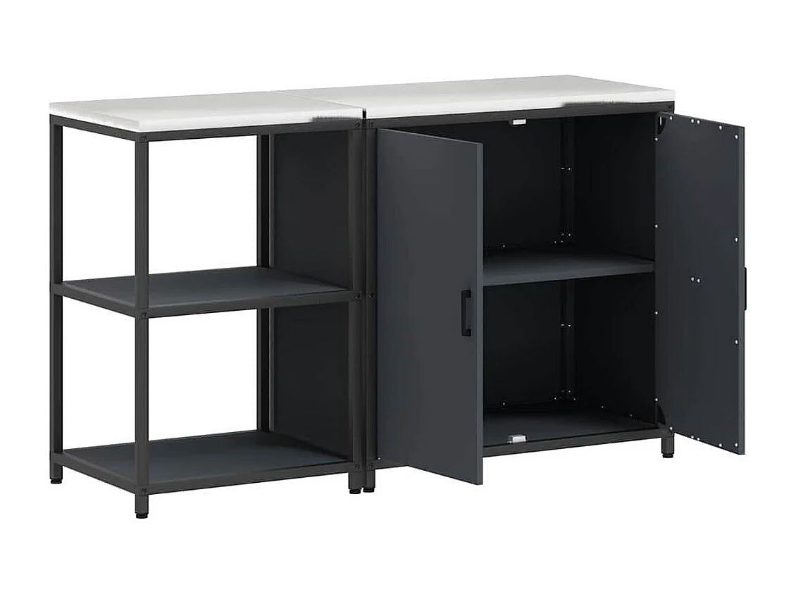 Ensemble de rangement cuisine 2 pcs Anthracite 150 x 50 x 92 cm