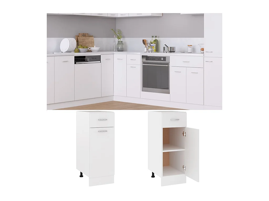 Armoire de plancher à tiroir Blanc 30x46x81,5cm