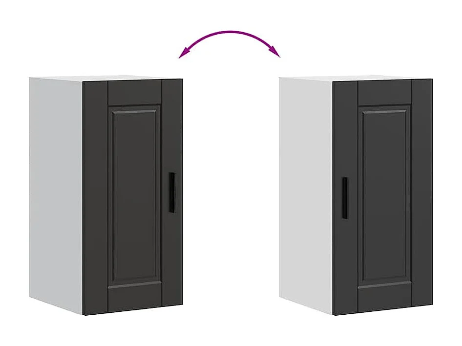 Mobile da cucina in legno ingegnerizzato nero Porto