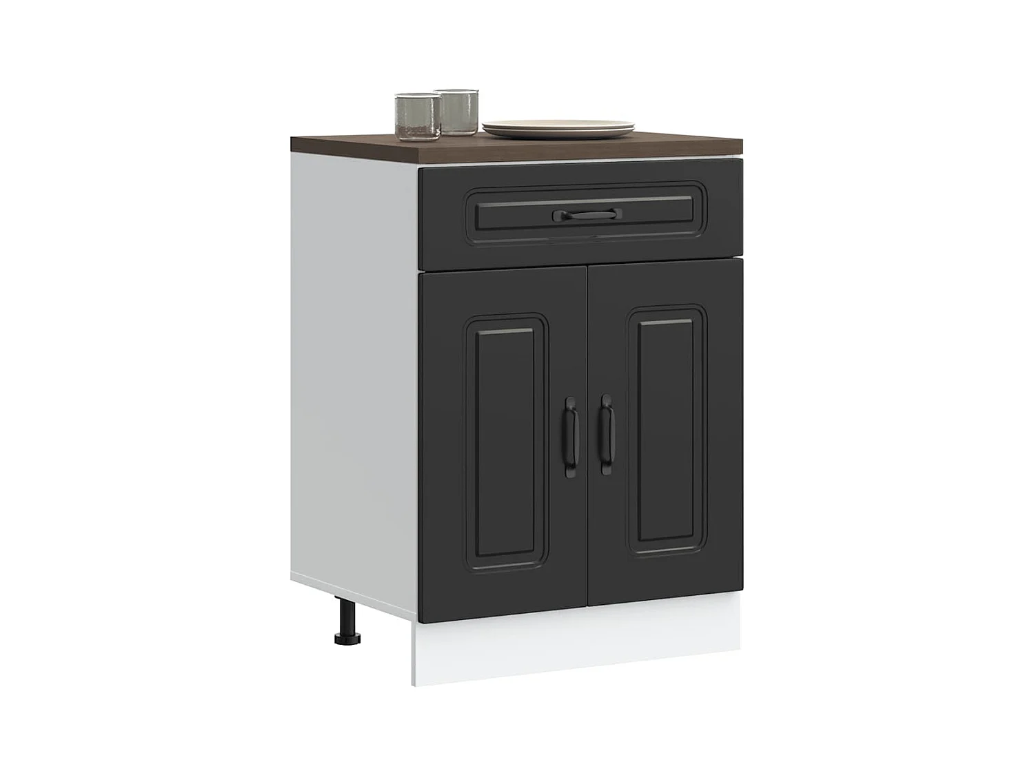 Armoire de cuisine noir bois d'ingénierie