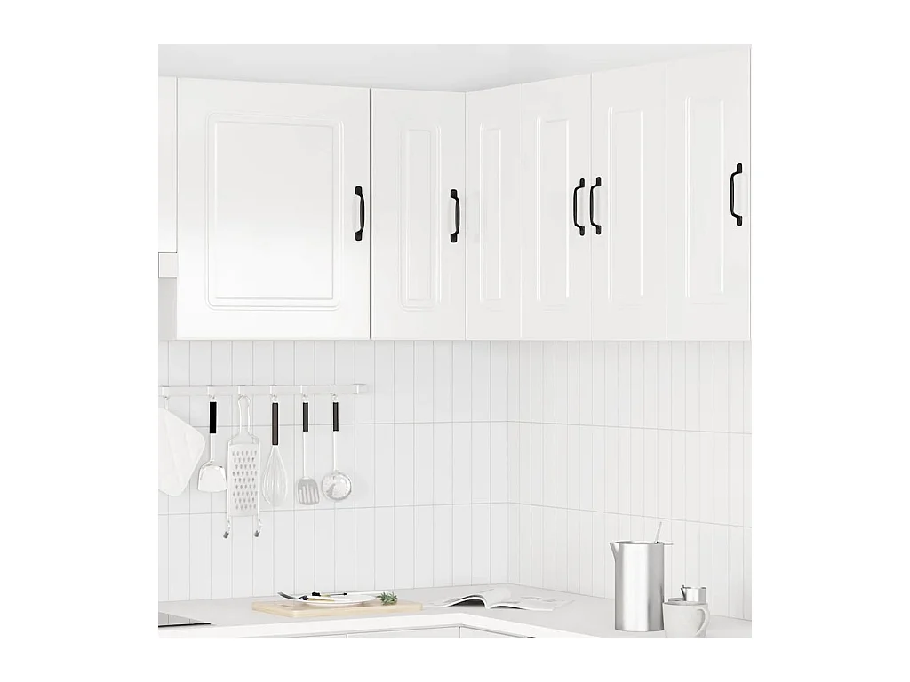 Pensile angolare da cucina in bianco lucido