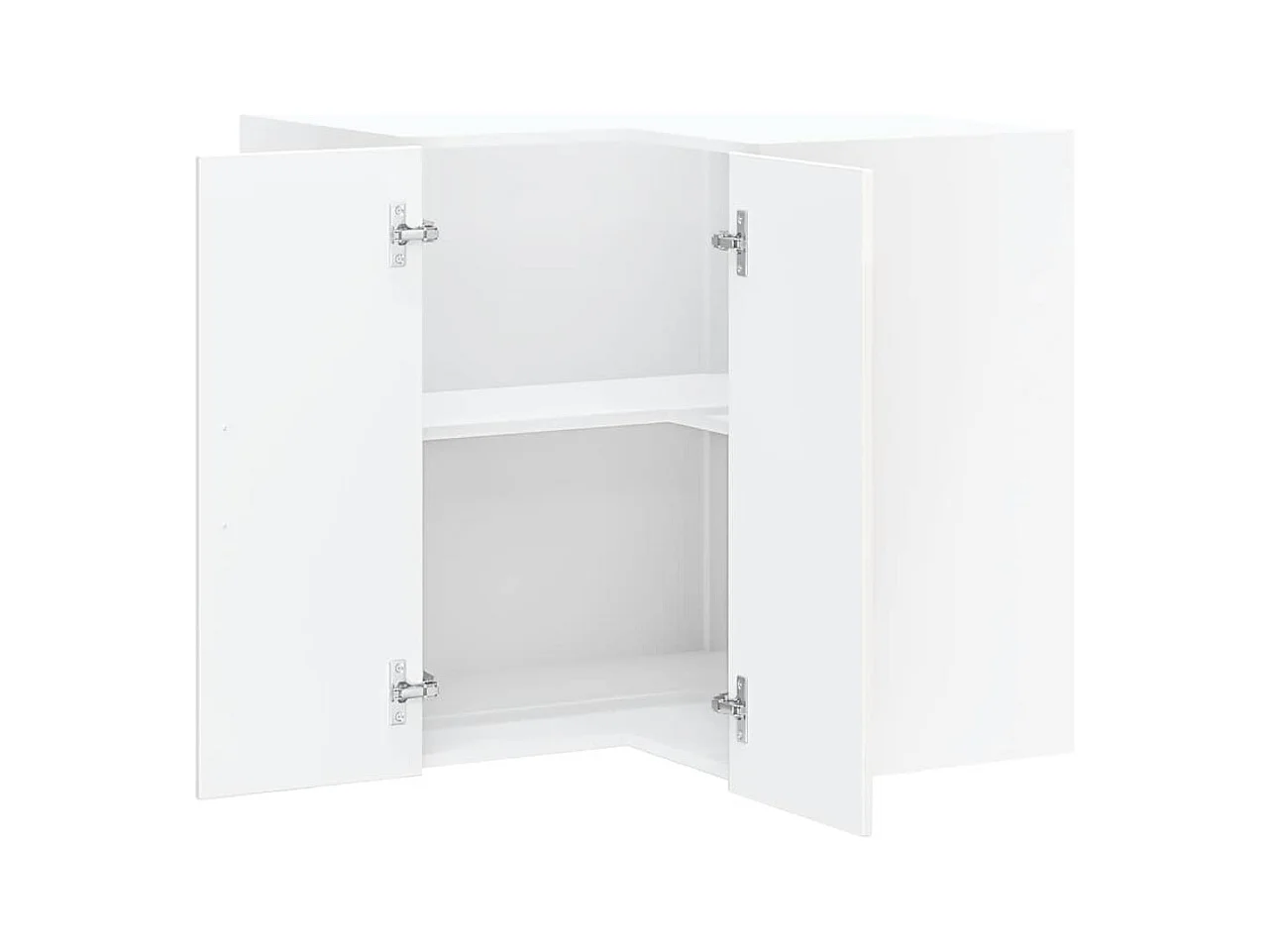 Pensile angolare da cucina in bianco lucido