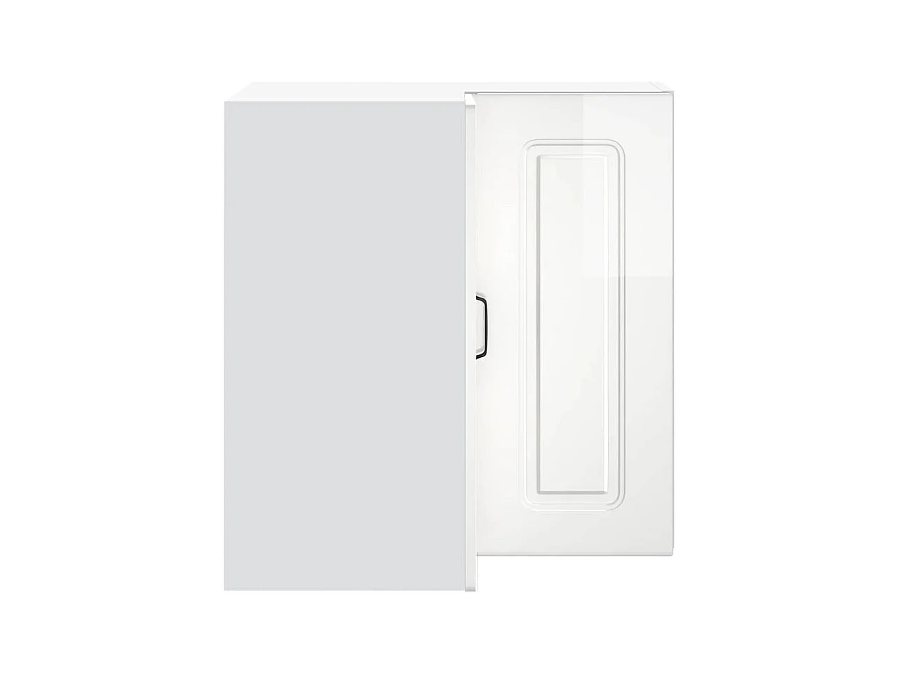 Armoire murale d'angle de cuisine blanc brillant