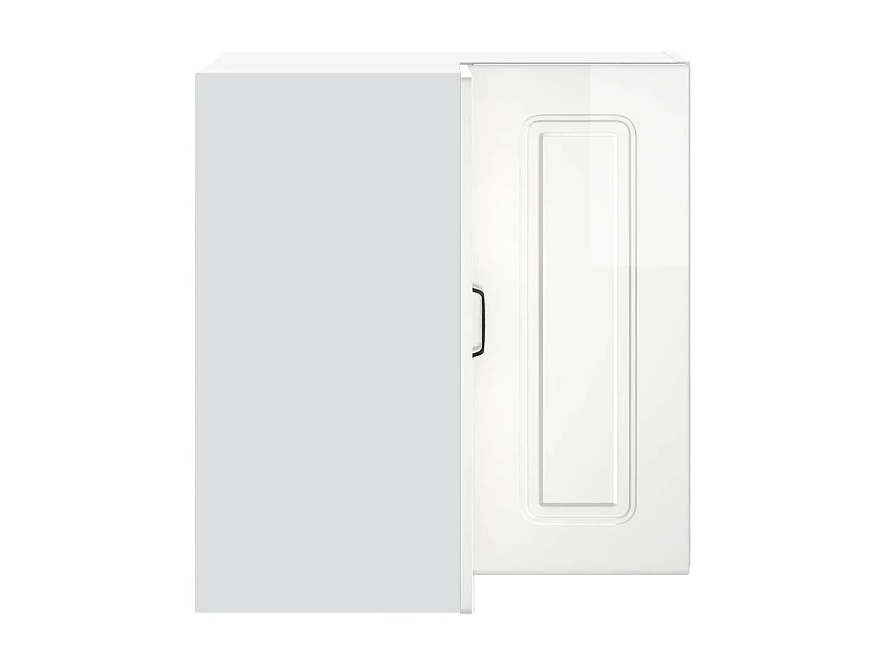 Armoire murale d'angle de cuisine blanc brillant