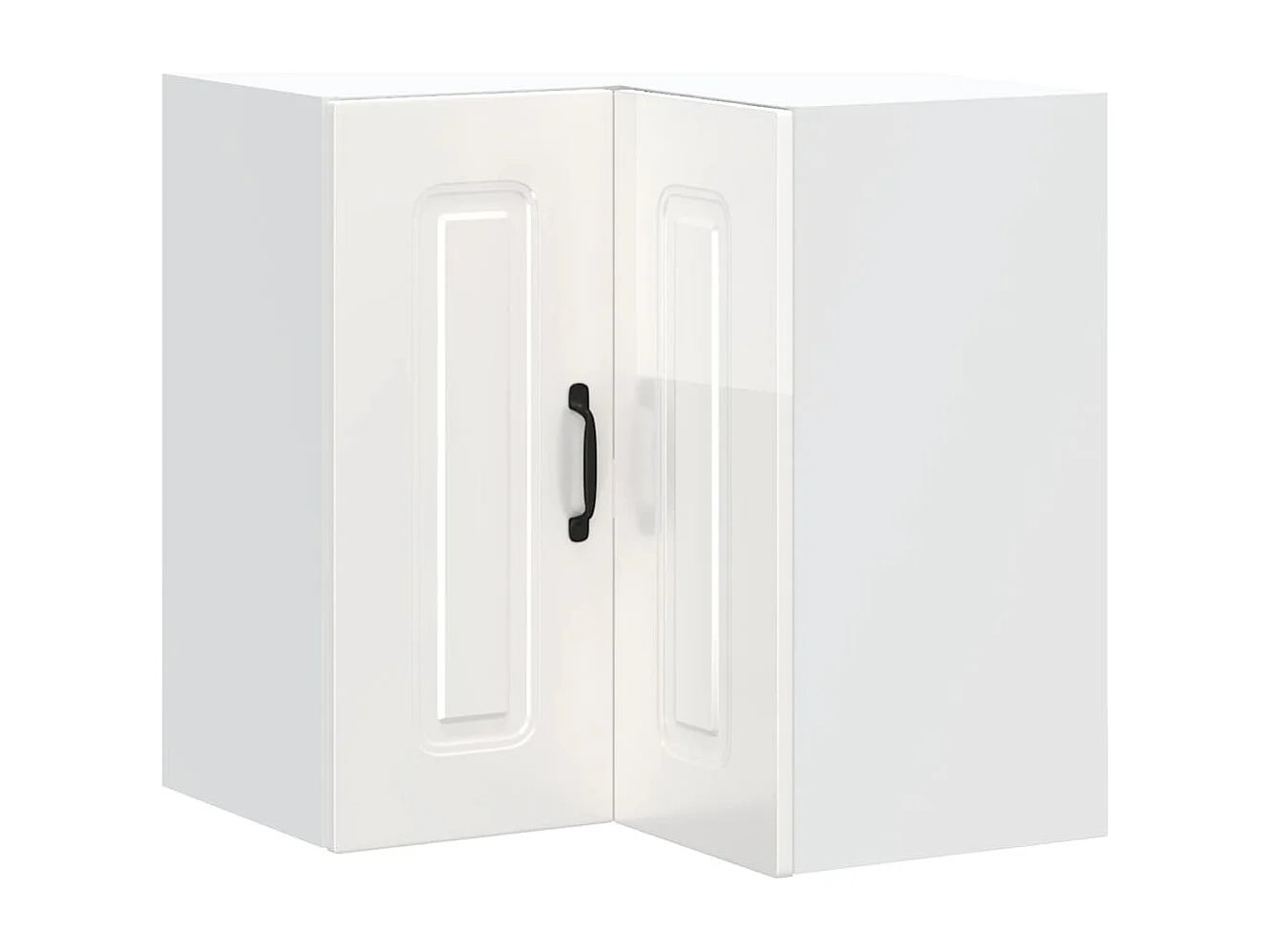 Armoire murale d'angle de cuisine blanc brillant