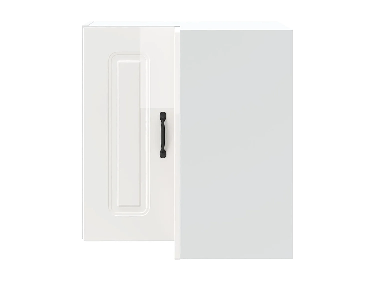 Armoire murale d'angle de cuisine blanc brillant