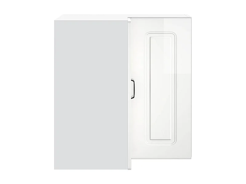 Armoire murale d'angle de cuisine blanc brillant