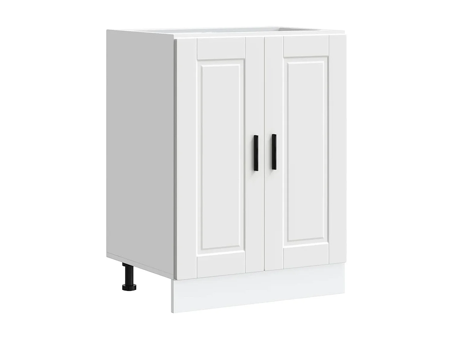 witte keukenkast van bewerkt hout