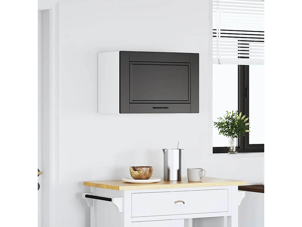 Armoire murale de cuisine noir bois d'ingénierie