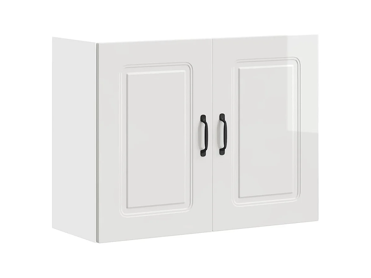 Armoire murale de cuisine blanc brillant bois ingénierie