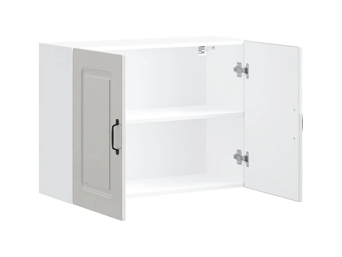 Armoire murale de cuisine blanc brillant bois ingénierie