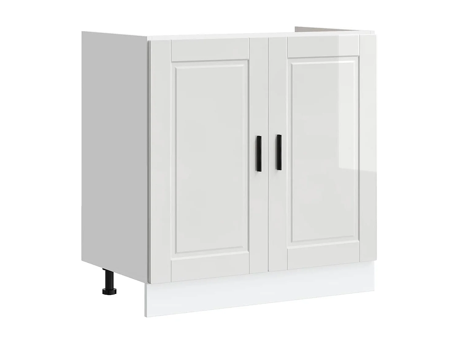 Meuble bas pour évier blanc brillant 80x46x81,5 cm