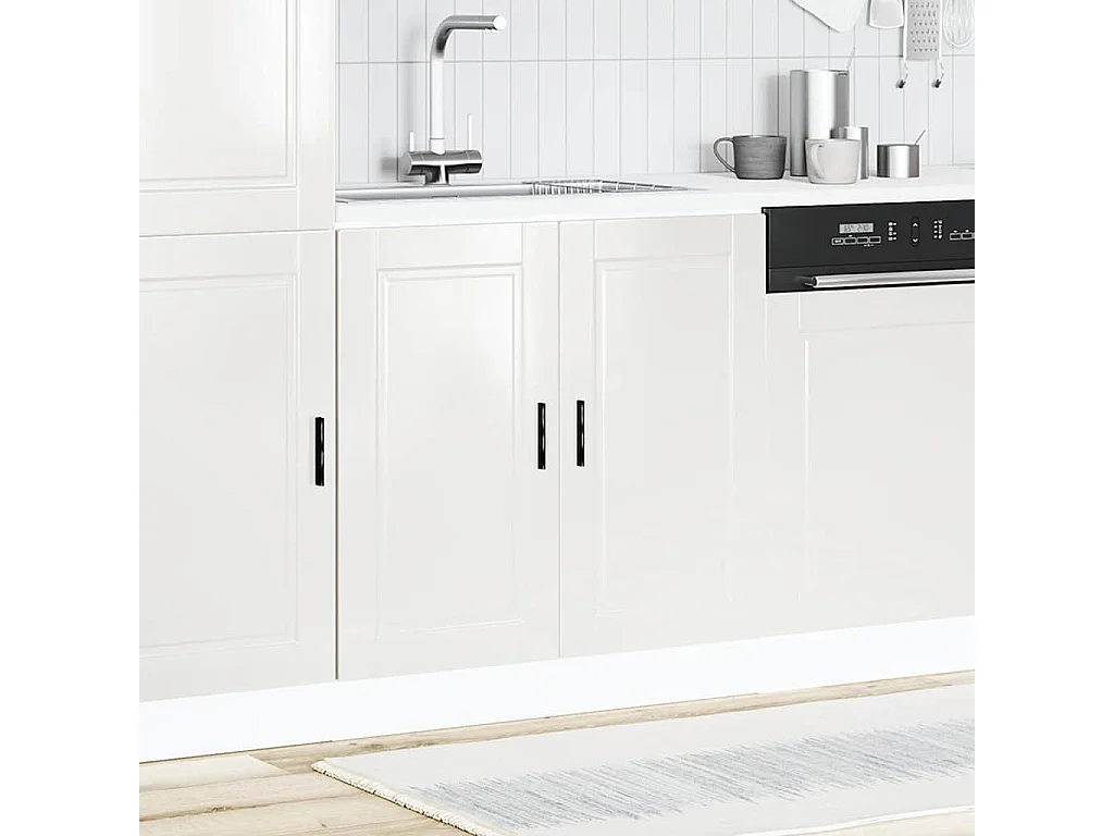 Meuble bas pour évier blanc brillant 80x46x81,5 cm