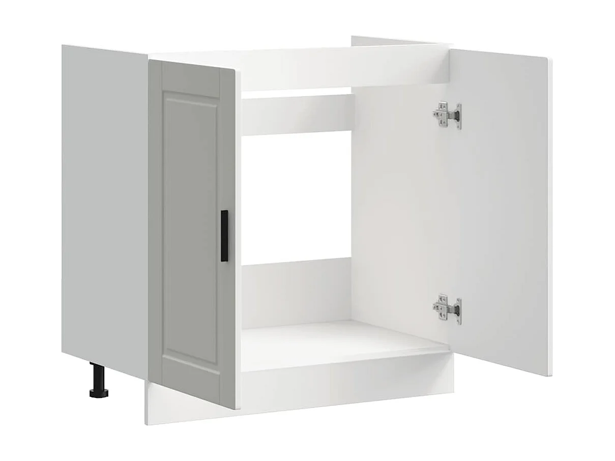 Meuble bas pour évier blanc brillant 80x46x81,5 cm