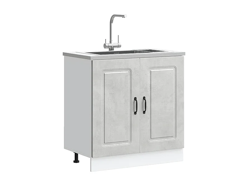 Base lavello, grigio cemento, legno ingegnerizzato