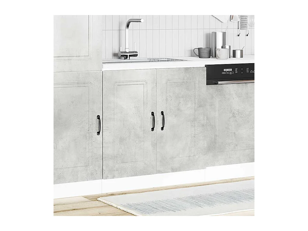 Meuble bas pour évier gris béton bois ingénierie