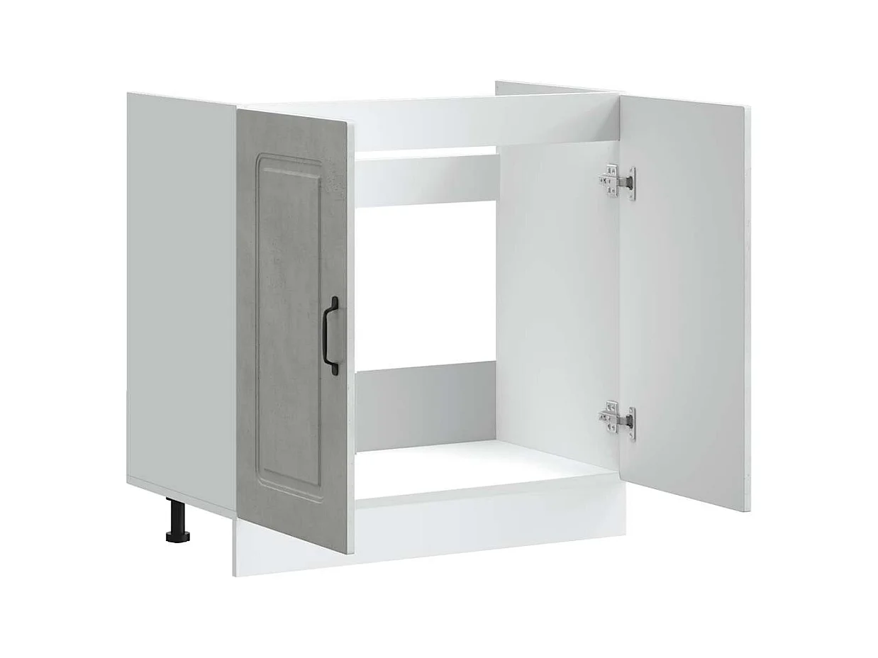 Meuble bas pour évier gris béton bois ingénierie