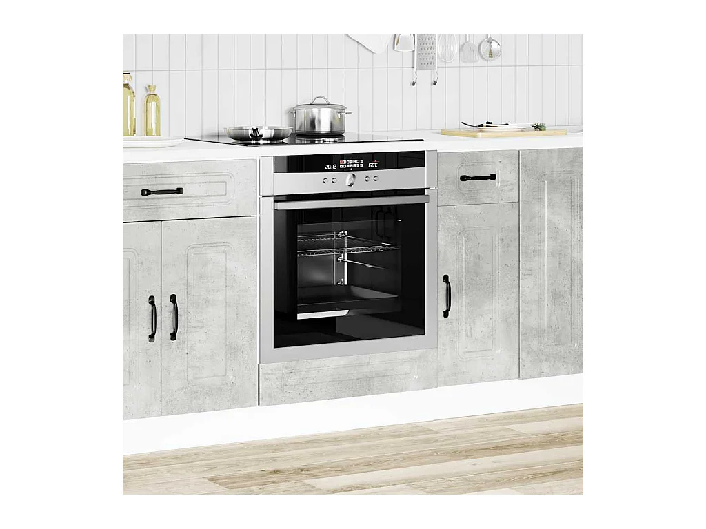 Mobile forno in legno ingegnerizzato grigio cemento