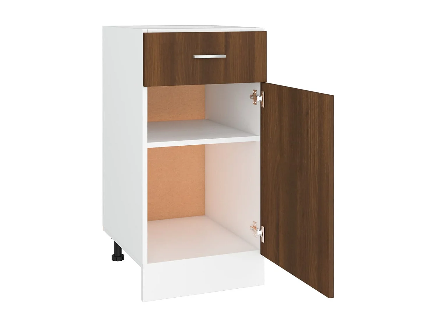 Mobiletto da terra con cassetto, rovere marrone, 40x46x81,5 cm