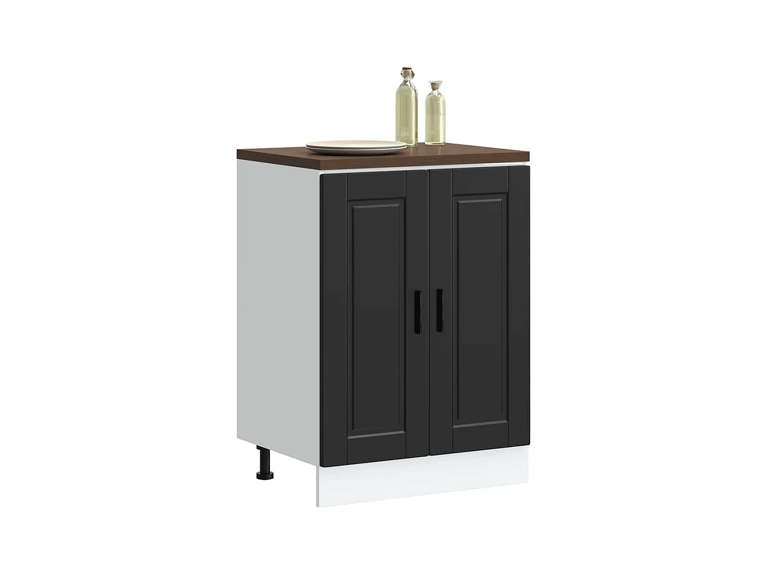 Armoire de cuisine noir bois d'ingénierie