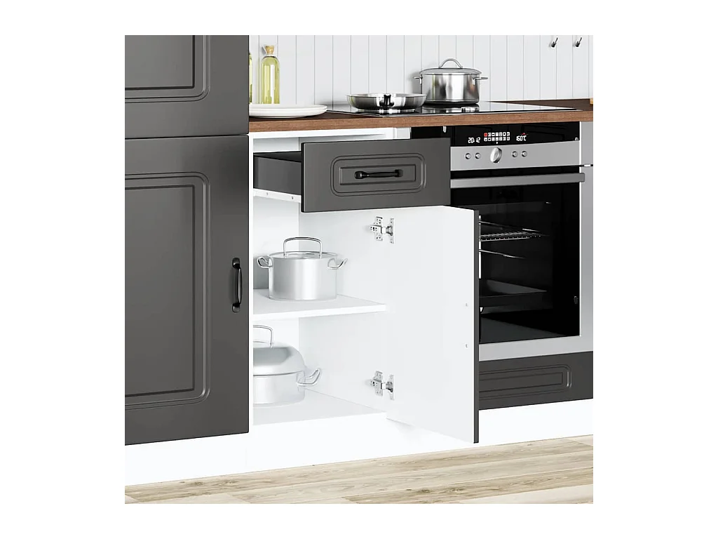 Armoire de cuisine noir bois d'ingénierie