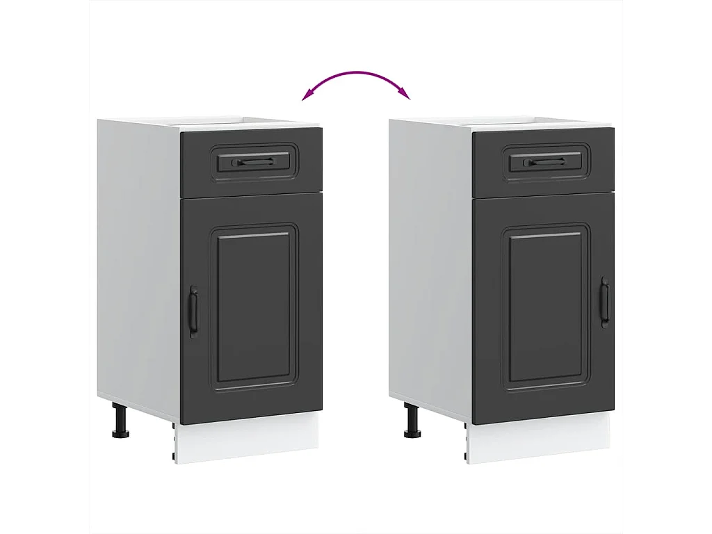 Armoire de cuisine noir bois d'ingénierie