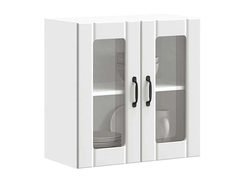 Witte keukenwandkast met glazen deur